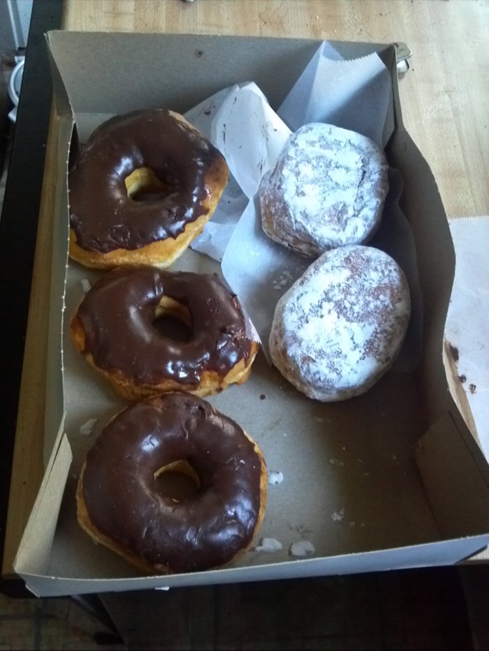 Ate a chocolate-frosted boston creme before the picture. Not sorry about it