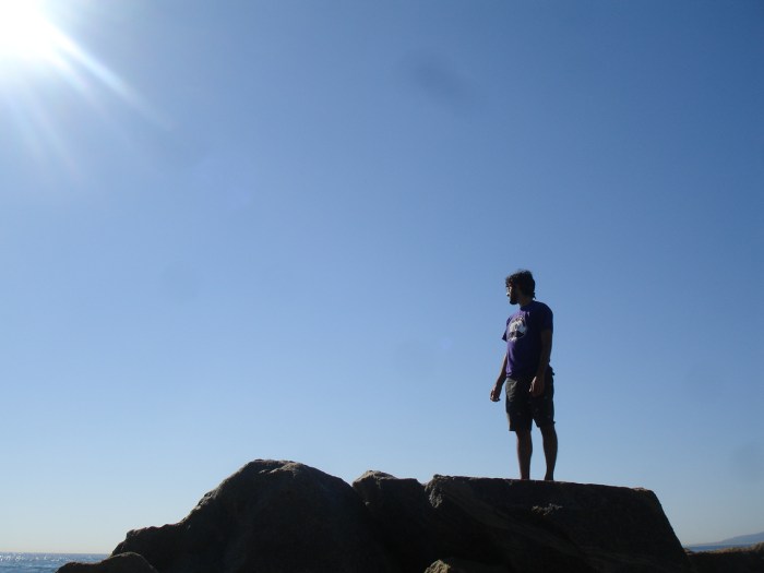 Me on some rocks, thinkin' about shit